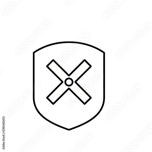 Shield with X mark icon