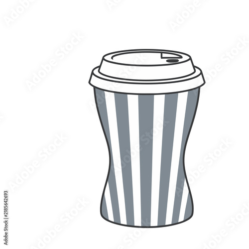 Striped Disposable Coffee Cup with Lid