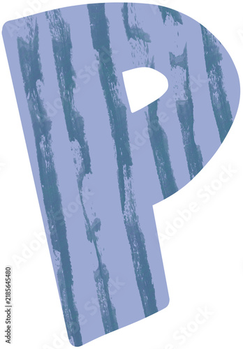 Patterned Letter P Alphabet Decorative Typography Graphic Element