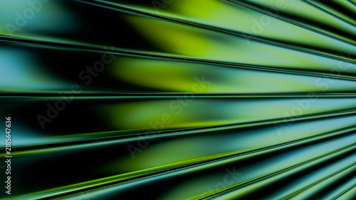 Abstract Green Lime Metallic Horizontal Stripe Background 3D Render