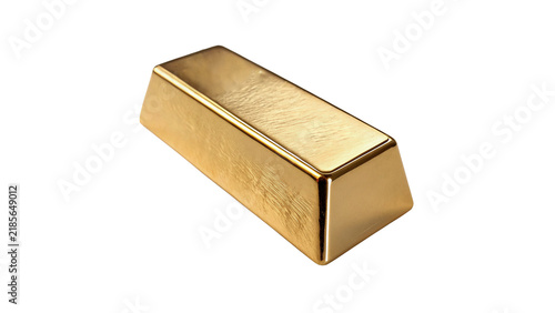 Фотография Shiny glossy golden bullion bar ingot isolated financial wealth success concept