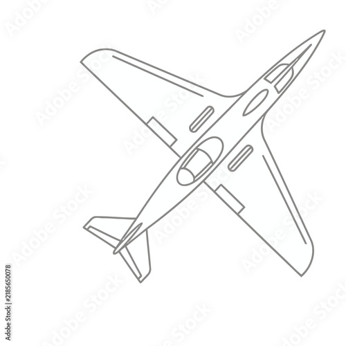 Line art of a jet airplane