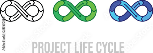Project Life Cycle Icon | Infinite Agile Loop Line Outline