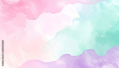 Soft Pastel Watercolor Wash Blending Across Abstract Background