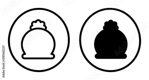 Winter Hat Icons, Beanie Symbol, Warm Headwear Graphics, Cold Weather Accessories, Outline and Silhouette Vector Set