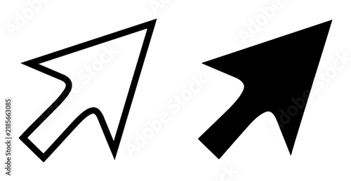 Cursor Icons Set, Pointer Symbols, Click Arrows, Navigation Cursors, Digital Interface Elements, Web Design Tools, Black and White Vector Graphics
