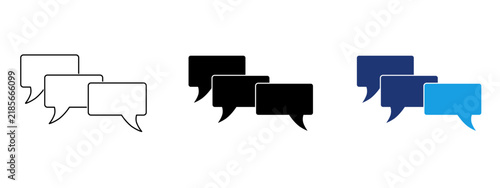 Foto Speech bubble icon set with multiple message bubbles