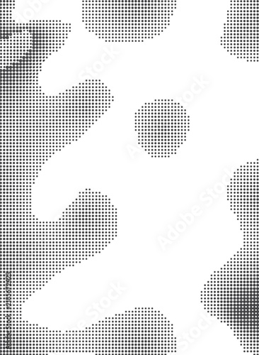 Black and White Organic Halftone Blob Pattern Background