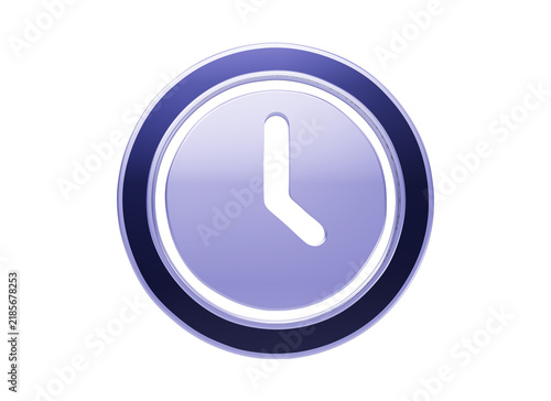 Canvastavla 3d clock with a circular face and two hands showing time in a purple gradient st