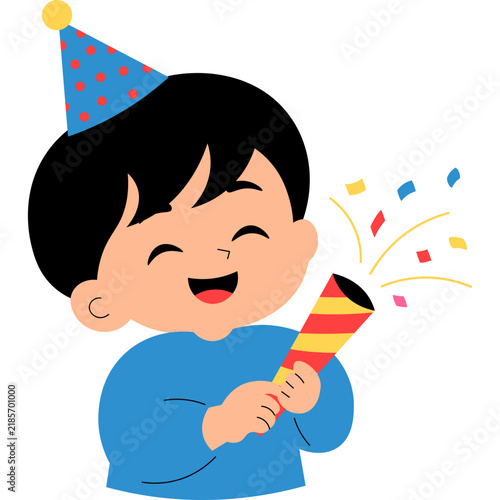 Kid Celebrating New Year Illustration
