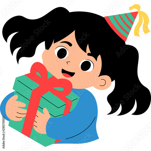 Kid Celebrating New Year Illustration
