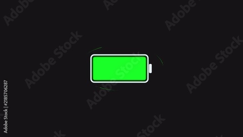Full green battery with circulating energy trails in a loop