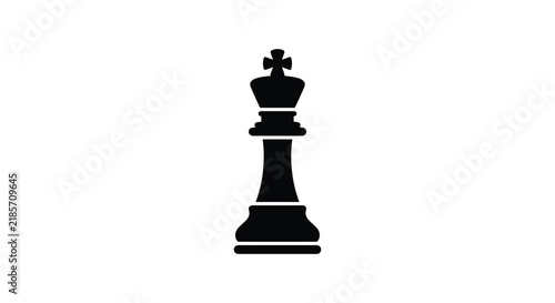 Bild auf Leinwand Black chess king silhouette against a white background