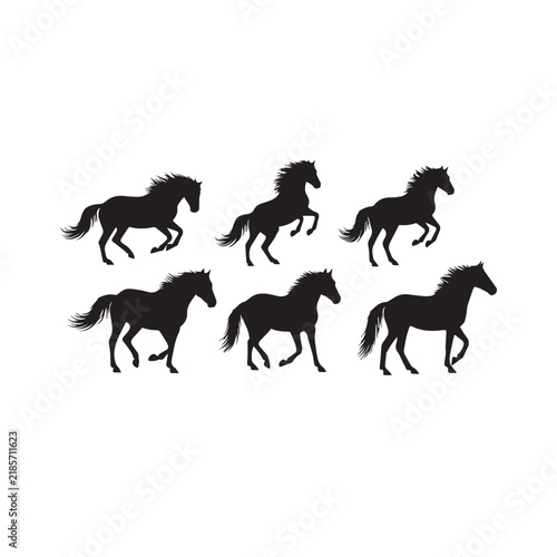 Mustang Horse Silhouette Vector Set
Wild Mustang Horse Black Silhouette
Horse Silhouette Black and White Illustration