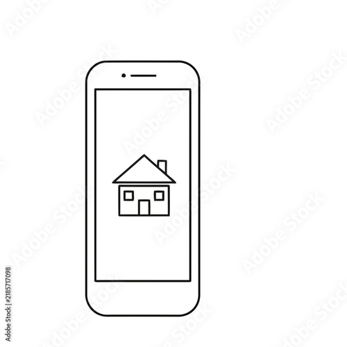 Smartphone with house icon