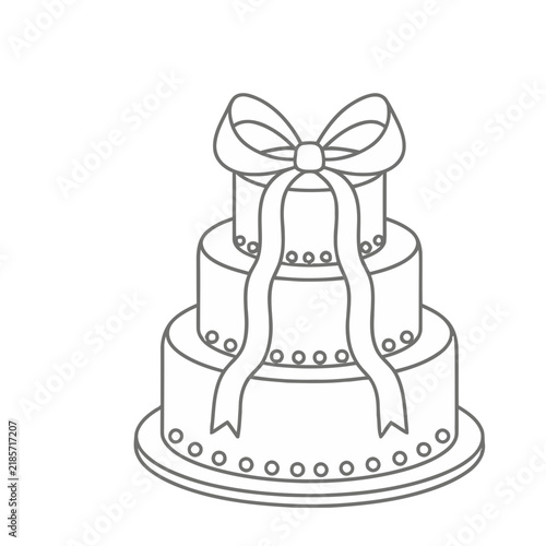 Three Tier Cake with Bow and Ribbon Icon