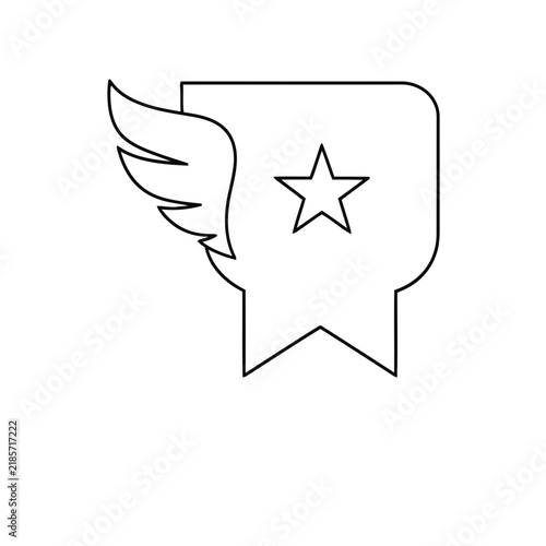 Winged star badge outline