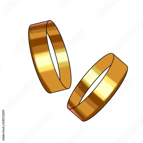 wedding rings isolated on white Pair of Golden Wedding Rings Illustration Isolated on Transparent Background