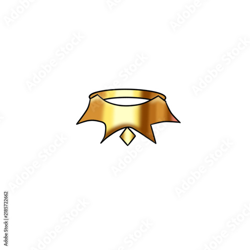 Golden Collar Necklace Choker Jewelry Illustration Isolated on Transparent Background