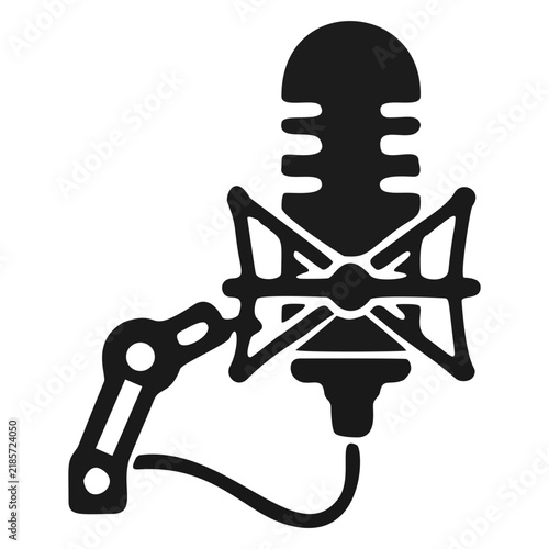 Professional Studio Condenser Microphone Icon Vector Illustration for Recording Studio and Podcast Concept