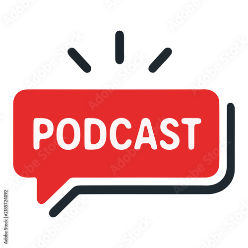 Podcast Sign Icon Vector Illustration for Live Streaming, Radio Station, Broadcasting, and Studio