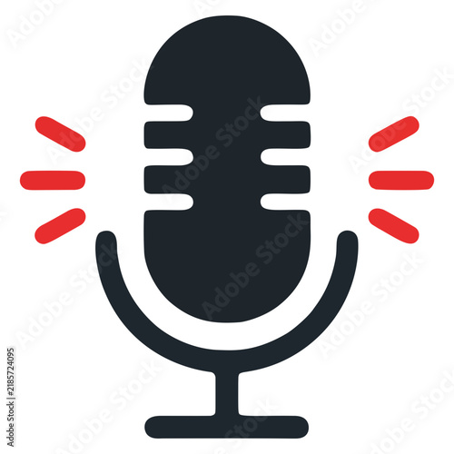 Microphone Icon Vector Illustration for Broadcast, Podcast, Audio Recording, and Communication Concept