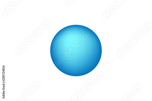 3D Glossy Blue Sphere Isolated on White Background