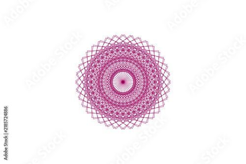Round Spirograph Rosette Mandala Ornament