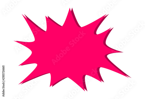 Magenta Pink Comic Explosion Burst Speech Bubble Graphic Design Element Isolated on Transparent Background