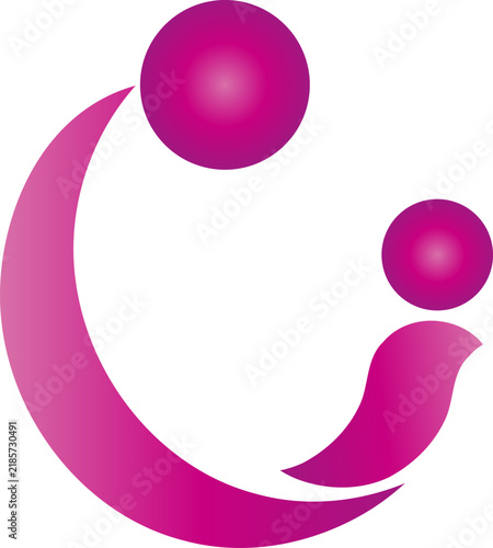 Person und Kleinkind, Kind, Baby, Hebamme, Kinderarzt Logo