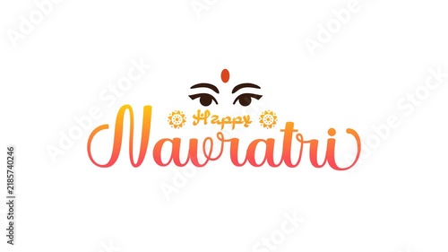 Happy Navratri celebration handwritten text animation. Suitable for Happy Navratri Celebrations, for banner, social media feed wallpaper stories. Alpha channel 4k
