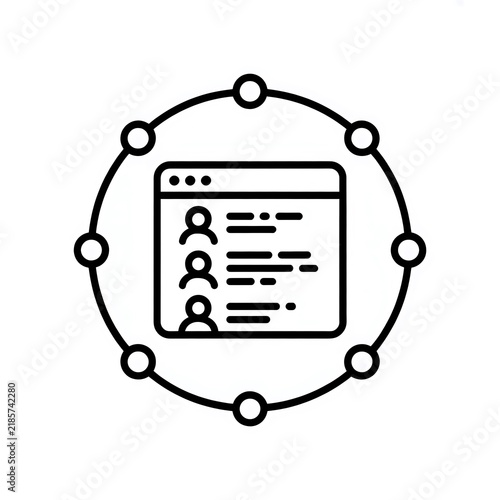 Social network connection icon line art