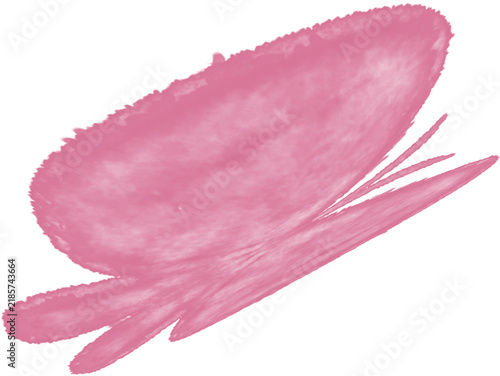 Hand-drawn pink butterfly oil pastel illustration 
