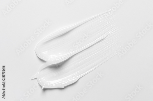 A sample of a moisturizing cosmetic product for the body. Gel or cream or serum for the skin.