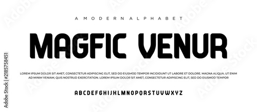 a modern minimalist geometric font typeface design