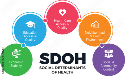 SDOH Social Determinants of Health Circle Infographic Diagram