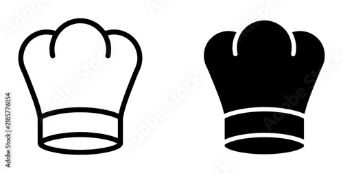 Chef Hat Icons, Culinary Headwear Symbols, Professional Cooking Toque Graphics, Restaurant Uniform Accessories, Food Service Emblem Set