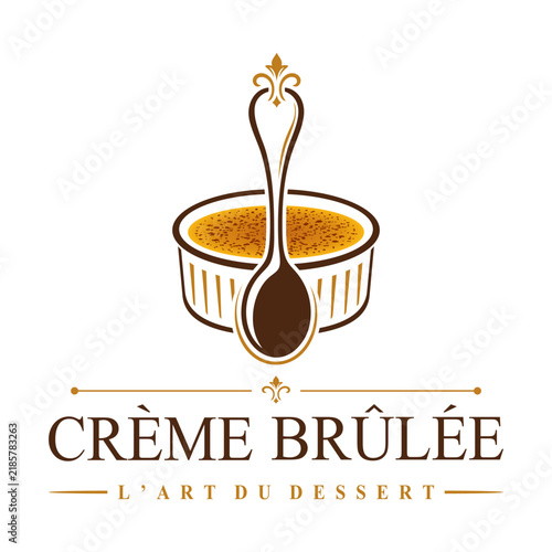 Creme brulee logo vector illustration emblem