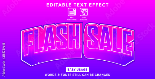 Editable graphic text effect flash sale styles