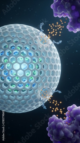 Cell Signaling Molecules Binding to Receptors on Cell Membrane