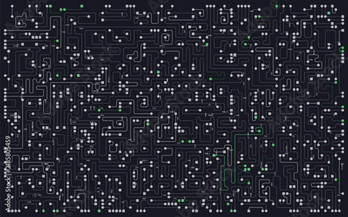 Canvastavla Complex Detailed Printed Circuit Board Electronic Engineering Blueprint Pattern