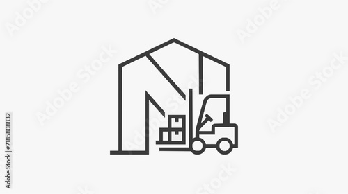 Warehouse Forklift Handling Stacked Boxes Inside Industrial Facility
