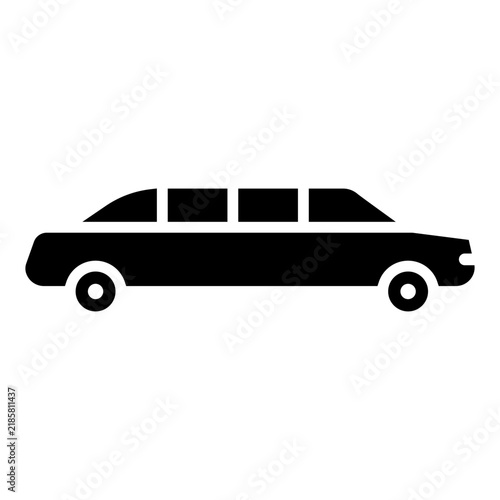 Limousine icon vector. Luxury car illustration sign. Chauffeur vehicle symbol. Premium transportation logo or mark.