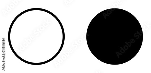 фотографія Simple Circle Icons, Black and White Contrast, Basic Geometric Shapes, Minimalis