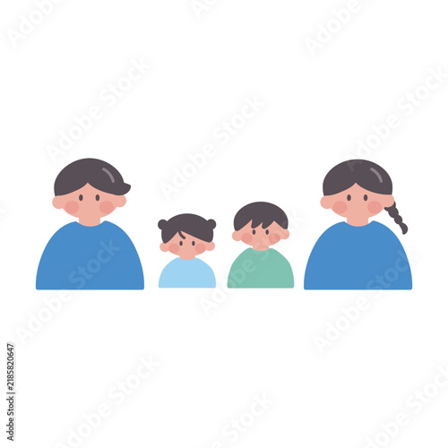 Fototapeta 親子家族4人人物イラスト