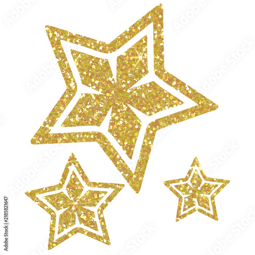 Blue Glitter Layered Stars Set