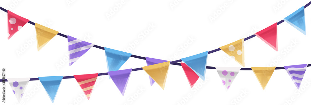 Fototapeta premium Colorful Party Bunting Flags Illustration
