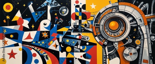 A surreal cubist composition