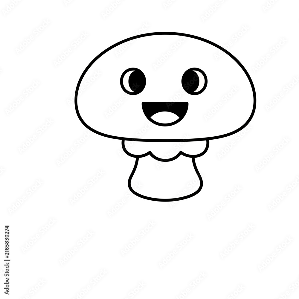 Fototapeta premium Cute cartoon mushroom character