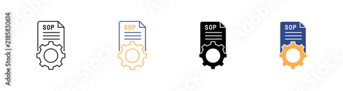 SOP Standard Operating Procedure Vector Icon Pack Illustration